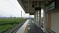 The platform in July 2016, looking toward Rikuzen-Arai