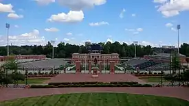 Entrance 3 of Jerry Richardson Stadium on the campus of UNC Charlotte.