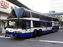 Image 118A Neoplan Megaliner arrived at Osaka station as "Seishun Mega Dream" in Japan (from Double-decker bus)