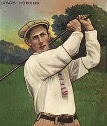 A 1910 artist's rendition of Jack Hobens (Mecca cigarettes)