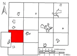 Location of Jackson Township in Putnam County