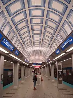 The island platform at Jackson/Dearborn conforms to the same structure that all the subway platforms in the Loop have