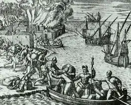 Image 84Jacques de Sores looting and burning Havana in 1555 (from Piracy)