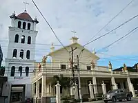 Façade and belltower of the new San Agustin parish church