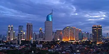 Golden Triangle of Jakarta (including the SCBD), a financial and economic hub.