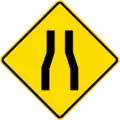 Road narrows