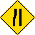 Narrow roads on left