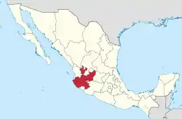 Jalisco within Mexico