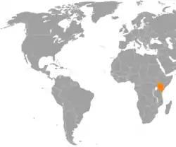 Map indicating locations of Jamaica and Kenya