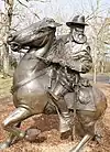 Equestrian statue without a pedestal of Longstreet riding a horse
