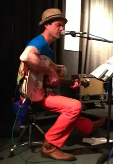 performing in studio