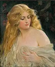 Calypso, blonde-haired goddess by Jan Styka (20th century)