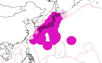 Image 72Japan's exclusive economic zones:  Japan's EEZ  Joint regime with Republic of Korea  EEZ claimed by Japan, disputed by others (from Geography of Japan)