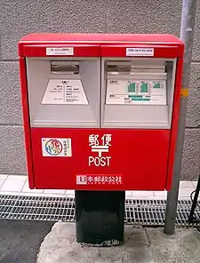 Postal mark marking on a postbox