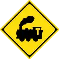 Railroad crossing aheadOption 1: steam locomotive