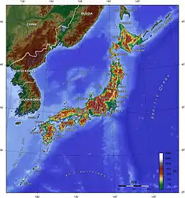 Image 78A topographic map of Japan (from Geography of Japan)