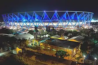 Jawaharlal Nehru Stadium in Delhi, by Gerkan, Marg and Partners (2010)