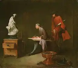 The Drawing Lesson (ca. 1734), oil on canvas, 41 × 47 cm., Tokyo Fuji Art Museum