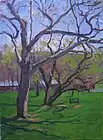 Spring Trees, 2005, oil on canvas, 48" x 36"