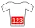 A white jersey with red numbers