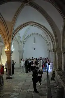 The Cenacle on Mount Zion, claimed to be the location of the Last Supper and Pentecost. Bargil Pixner claims the original Church of the Apostles is located under the current structure.