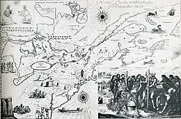 Map of New France by Francesco Giuseppe Bressani, 1657.