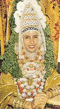 Image 14Jewish Yemenite bride in traditional bridal vestment, adorned with a henna wreath, 1958 (from Culture of Israel)