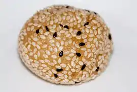 Chinese jian dui with black and white sesame