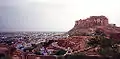 A view of the Malani Igneous Rock Hill of Mehrangarh Fort and the Jodhpur city