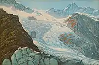 Upper Grindelwald Glacier c. 1870/80. Etching by Heinrich Müller