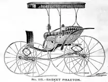 Wood engraving of basket phaeton, c1870