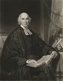 Painting of John Kenrick, a mature man in academic dress