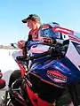 John McGuinness awaits the start of the Monday Evening Practice Session – 28 May 2012