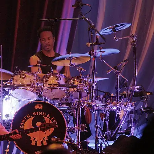 Paris drumming with Earth, Wind, & Fire in 2010