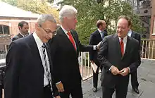 John DeGioia with Bill Clinton and John Podesta