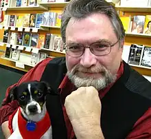 Jonathan Maberry and his dog Rosie in 2012