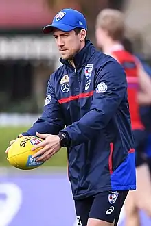 Jordan Russell for the Western Bulldogs in 2018