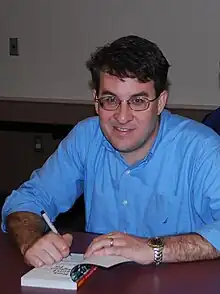 Jordan Sonnenblick at a book signing in Eldersburg, Maryland