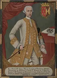 Jorge Miguel Lozano, Marquis of San Jorge (1775) by Joaquín Gutiérrez. Colonial Art Museum of Bogotá.