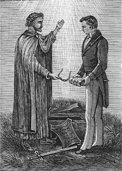 Image 5Joseph Smith receiving the Golden Plates (from History of the Latter Day Saint movement)