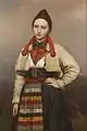 Girl in Rattvik folk costume, 1862, by Joseph van Lerius