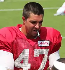 Josh Harris signing autographs at Atlanta Falcons training camp, July 2016