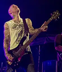 Josh Paul performing with Daughtry in 2014