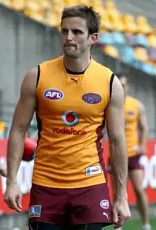 Josh Drummond during a Brisbane Lions training session