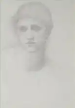 drawing of Julia's head 1873 by Burne-Jones