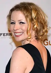 A photograph of Julia Dufvenius attending the Guldbagge Awards in 2013