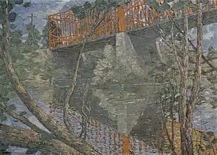 J. Alden Weir, The Red Bridge, ca. 1895