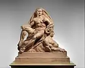 Jupiter and the Sphinx; 1868; tinted plaster; 116.8 × 112.1 × 60.3 cm (3'10" × 3'8" × 1'11¾"); Metropolitan Museum of Art