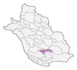 Location of Juyom County in Fars province