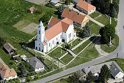 Aerial view of the church